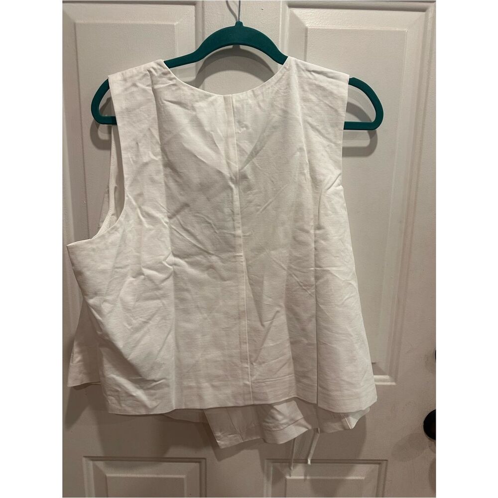Future Collective 1X White Tank Top Wrap Blouse Shirt - Picture 3 of 5